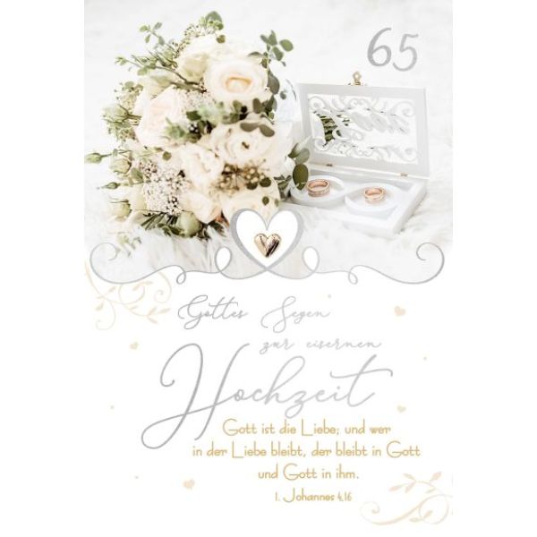 Faltkarte Eiserne Hochzeit 1 Joh 4 16 Schreibwaren