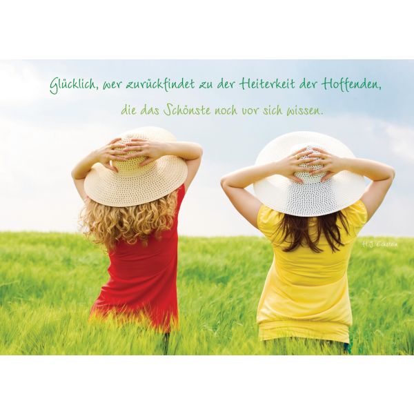 Produktbild des Artikels Postkarte "Glücklich, wer zurückfindet zu der Heiterkeit der..." - 5 Stück (Schreibwaren)