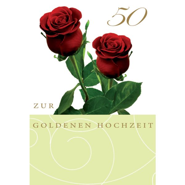 Produktbild - Faltkarte "50 - Zur goldenen Hochzeit" - 5 Stück