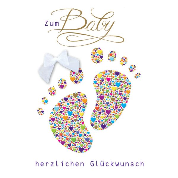 Faltkarte Zum Baby Herzlichen Gluckwunsch 5er Pack Schreibwaren