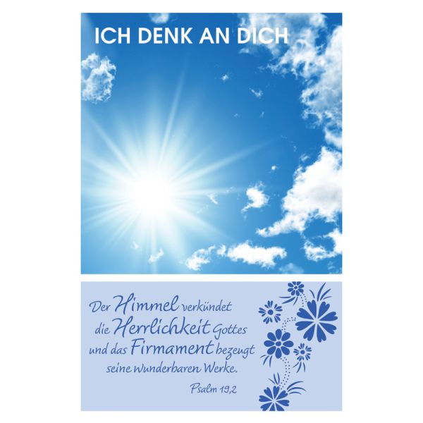 Produktbild - Faltkarte "Ich denk an dich" Himmel - 5 Stück