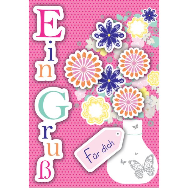 Produktbild - 3D-Faltkarte "Ein Gruß" - 5er-Pack