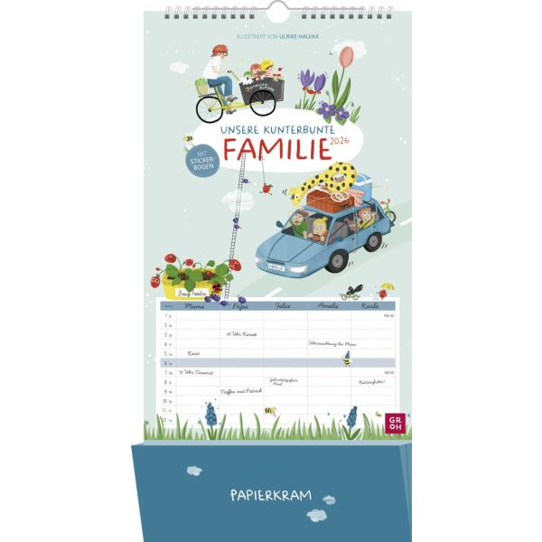 Produktbild des Artikels Unsere kunterbunte Familie 2026 - Familienplaner (Kalender - Spiralbindung)