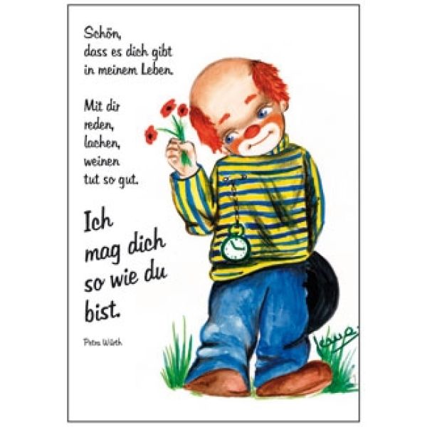 Produktbild des Artikels Postkarten: Clown - Schön, dass es dich gibt ..., 12 Stück (Schreibwaren)