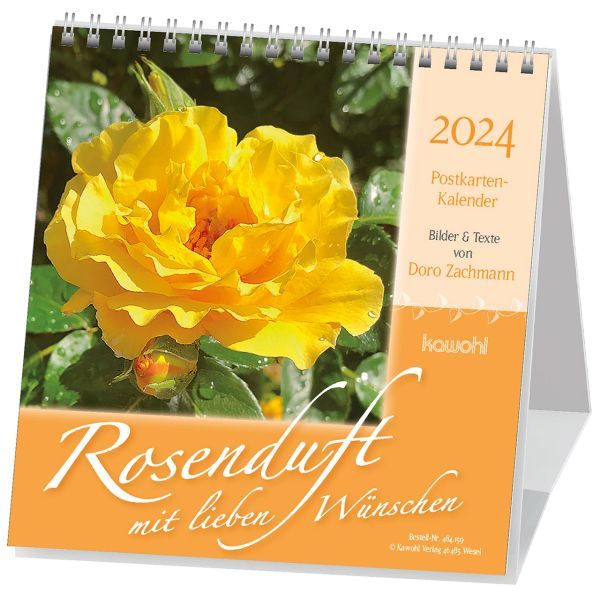Rosenduft mit lieben Wünschen 2024 - Postkartenkalender