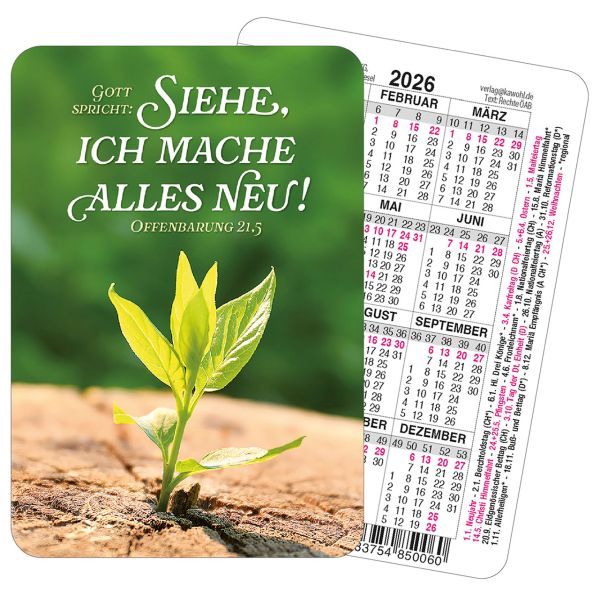 Produktbild des Artikels Jahreslosung 2026 - Spielkartenkalender (Kalender)