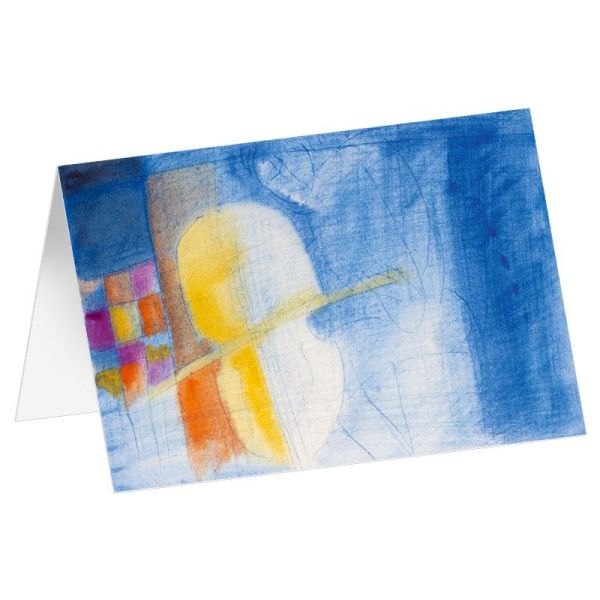 Produktbild des Artikels Kunstkarten "Gelbes Streichinstrument" 5 Stk. (Schreibwaren)