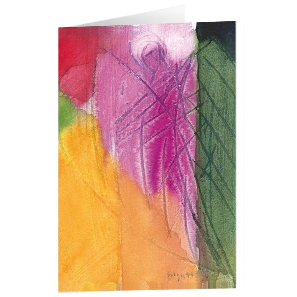 Produktbild des Artikels Kunstkarten "Purpurner Engel" 5 Stk. (Schreibwaren)