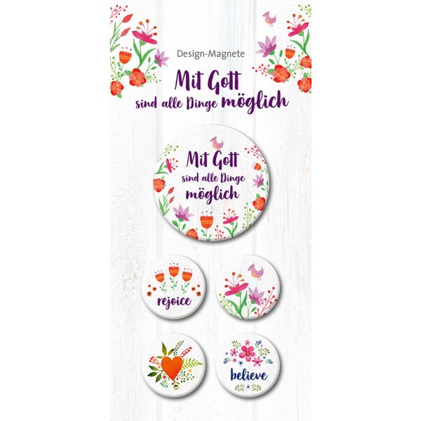Produktbild des Artikels Mit Gott sind alle Dinge möglich - 5er-Magnet-Set ()