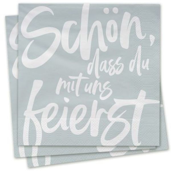 Produktbild des Artikels Servietten - Schön, dass du mit uns feierst (türkis) ()