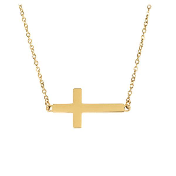 Produktbild des Artikels Halskette mit Anhänger Kreuz, Goldauflage ()