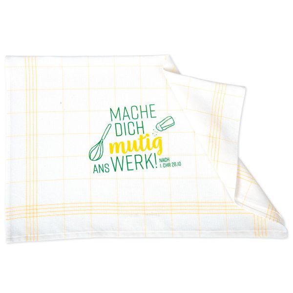 Produktbild des Artikels Geschirrtuch "Mutig ans Werk" ()