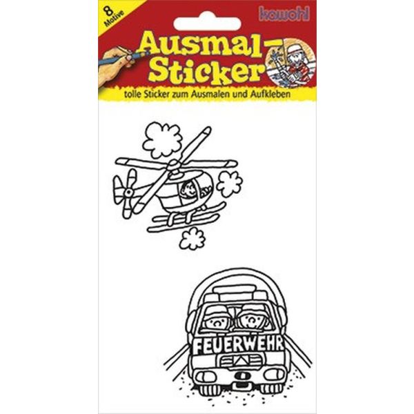 Produktbild des Artikels Ausmal-Sticker: Feuerwehr ()