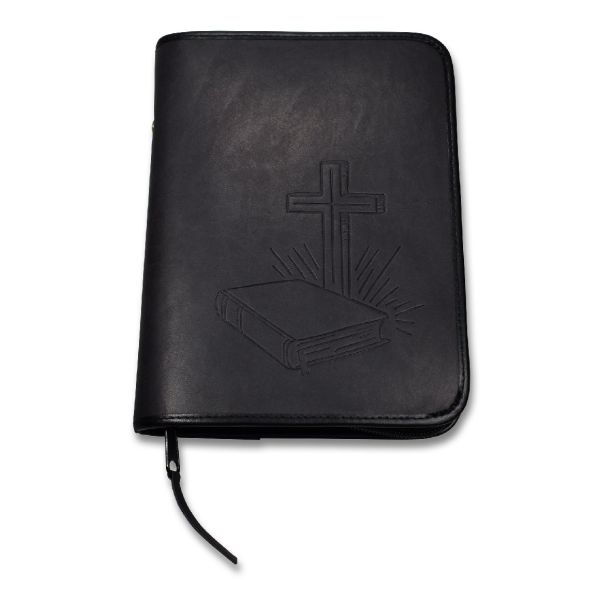 Produktbild - Bibelhülle "Bibel/Kreuz/Strahlen" Taschenbibel - anthrazit