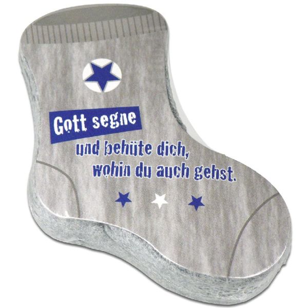 Produktbild des Artikels Sneaker-Socken "Gott segne und behüte dich..." Junge, graumeliert ()