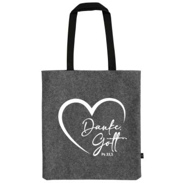 Produktbild - Einkaufstasche aus Filz "Danke, Gott"