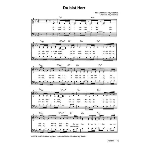 Produktbild des Artikels Du bist Herr (Noten - Download)