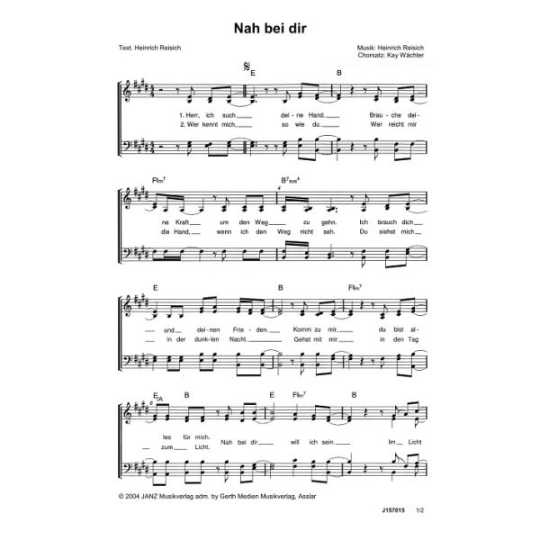 Produktbild des Artikels Nah bei dir (Noten - Download)