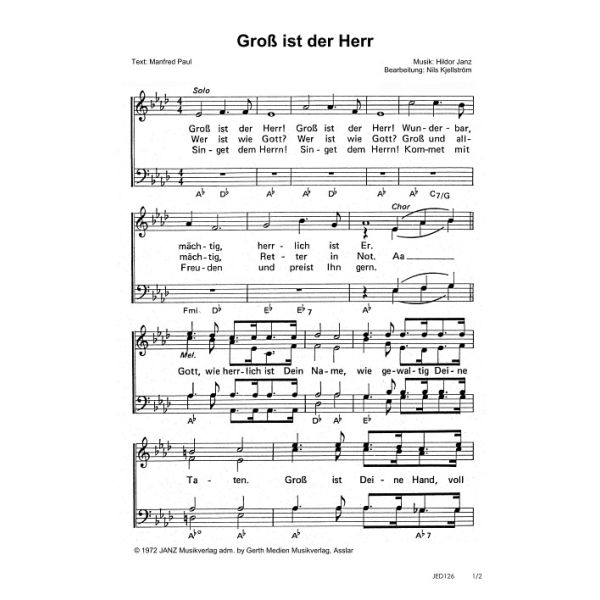 Produktbild des Artikels Groß ist der Herr (Noten - Download)