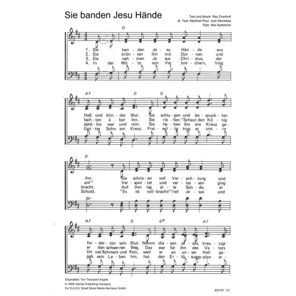 Produktbild des Artikels Sie banden Jesu Hände / Ten Thousand Angels (Noten - Download)