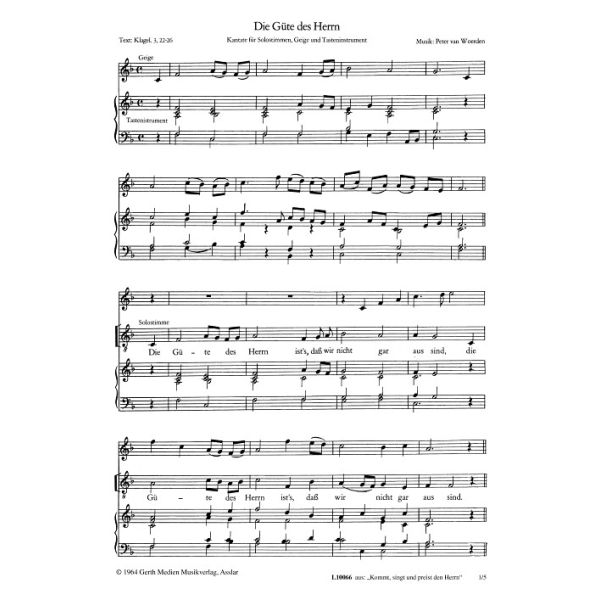 Produktbild des Artikels Die Güte des Herrn (Noten - Download)