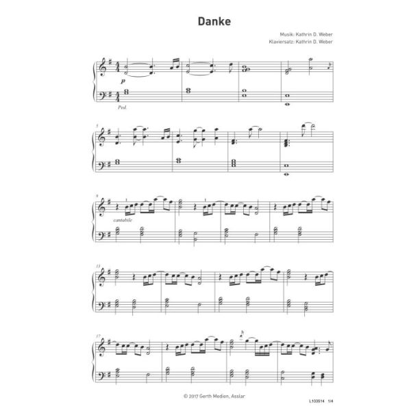 Produktbild des Artikels Danke (Noten - Download)