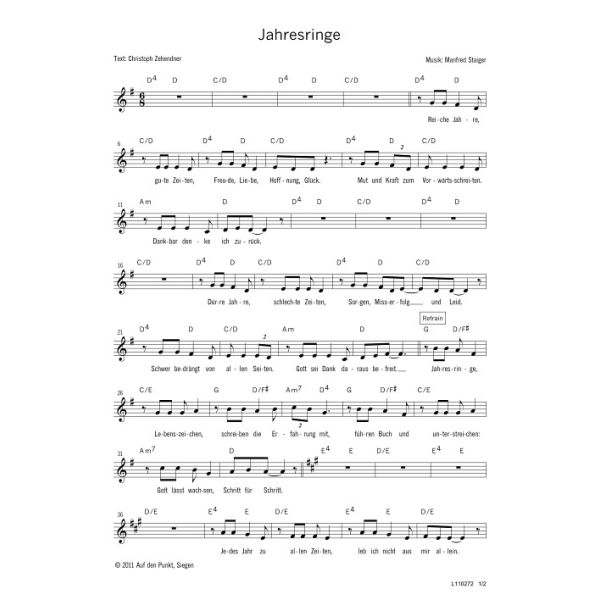 Produktbild des Artikels Jahresringe (Noten - Download)