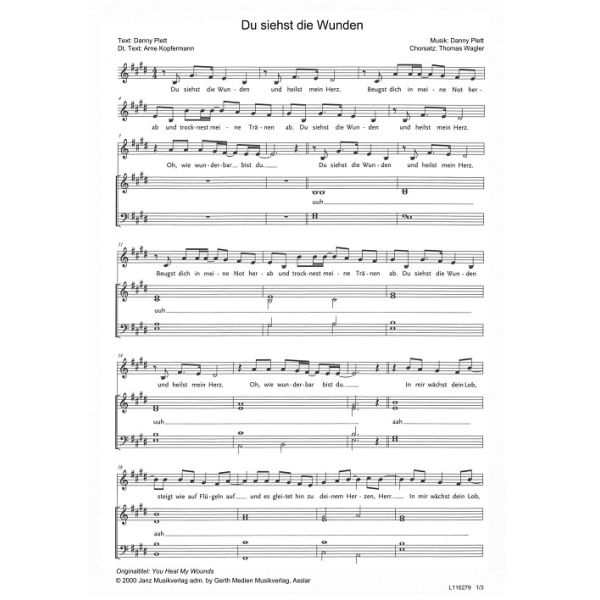Produktbild des Artikels Du siehst die Wunden / You Heal My Wounds (Noten - Download)