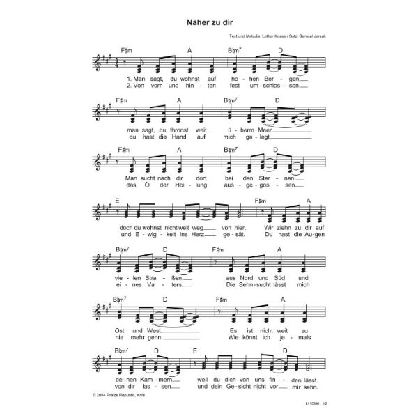 Produktbild des Artikels Näher zu dir (Noten - Download)
