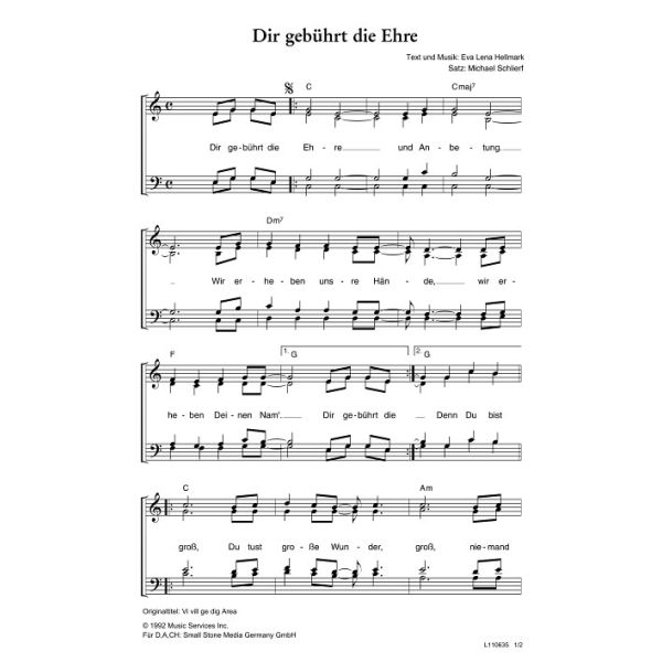 Produktbild des Artikels Dir gebührt die Ehre / Vi vill ge dig Aera (Noten - Download)