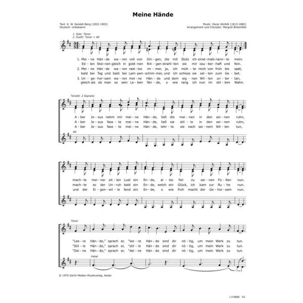 Produktbild des Artikels Meine Hände (Noten - Download)