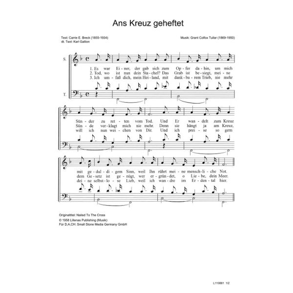 Produktbild des Artikels Ans Kreuz geheftet / Nailed To The Cross (Noten - Download)