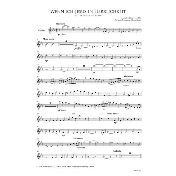 Produktbild des Artikels Wenn ich Jesus in Herrlichkeit / At the End of the Road (Noten - Download)