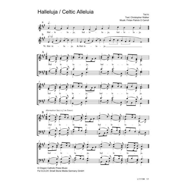 Produktbild des Artikels Halleluja / Celtic Alleluia (Noten - Download)