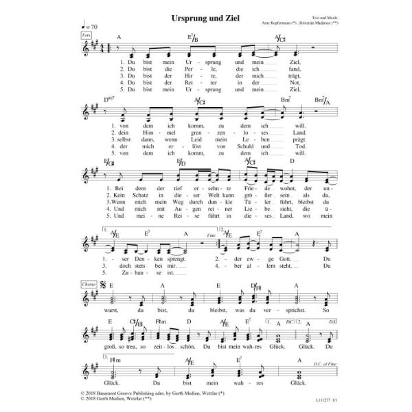Produktbild des Artikels Ursprung und Ziel (Noten - Download)