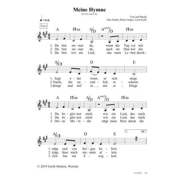 Produktbild - Meine Hymne (Du bist immer da)
