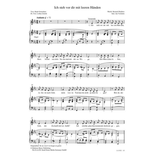 Produktbild des Artikels Ich steh vor dir mit leeren Händen / Ik staa voor U (Noten - Download)