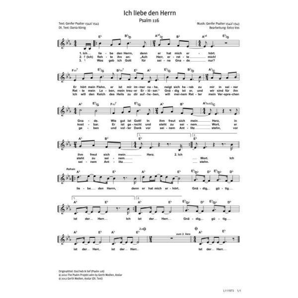 Produktbild des Artikels Ich liebe den Herrn - Psalm 116 (God heb ik lief) (Noten - Download)