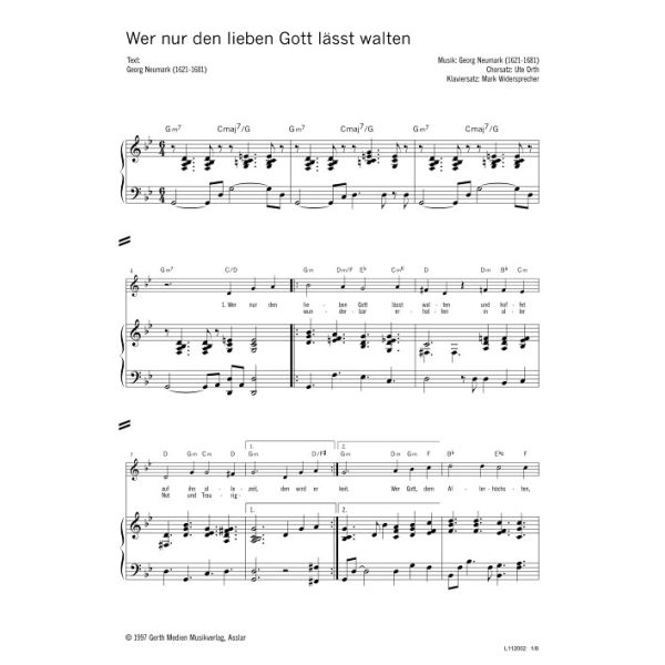 Produktbild des Artikels Wer nur den lieben Gott lässt walten (Noten - Download)