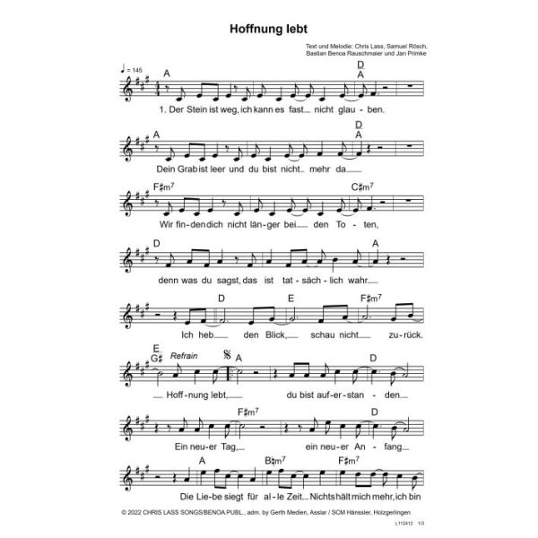 Produktbild des Artikels Hoffnung lebt (Noten - Download)