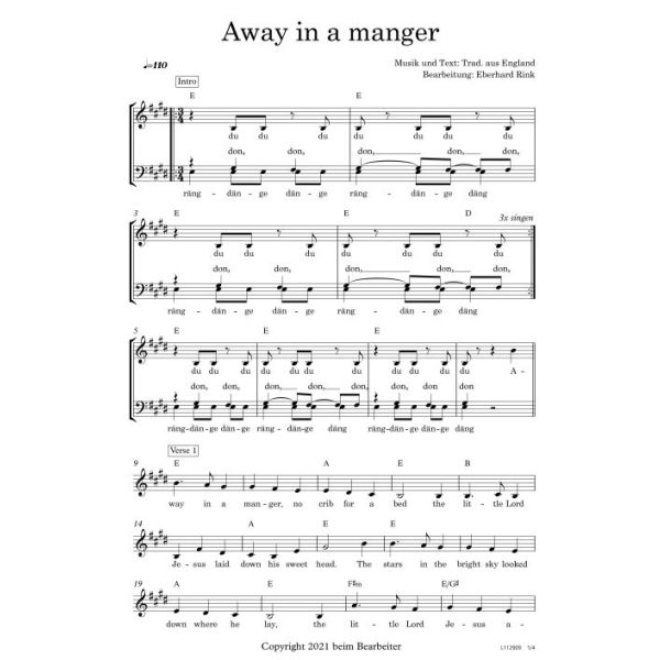 Produktbild des Artikels Away In A Manger (Noten - Download)