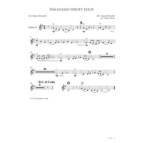 Produktbild - Halleluja! Freuet euch (Violine 2)