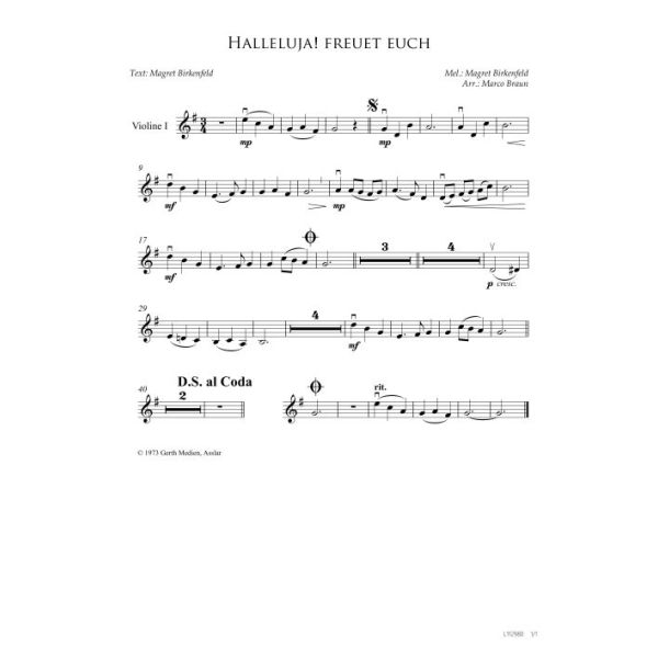 Produktbild - Halleluja! Freuet euch (Violine 1)