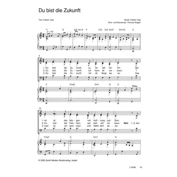 Produktbild des Artikels Du bist die Zukunft (Noten - Download)