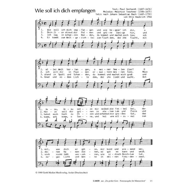Produktbild des Artikels Wie soll ich dich empfangen (Noten - Download)