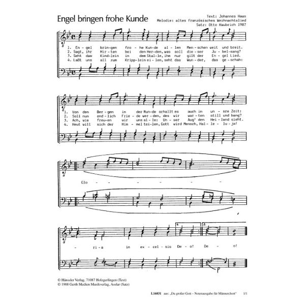 Produktbild des Artikels Engel bringen frohe Kunde/ Les Anges Dans Nos Campagnes (Noten - Download)