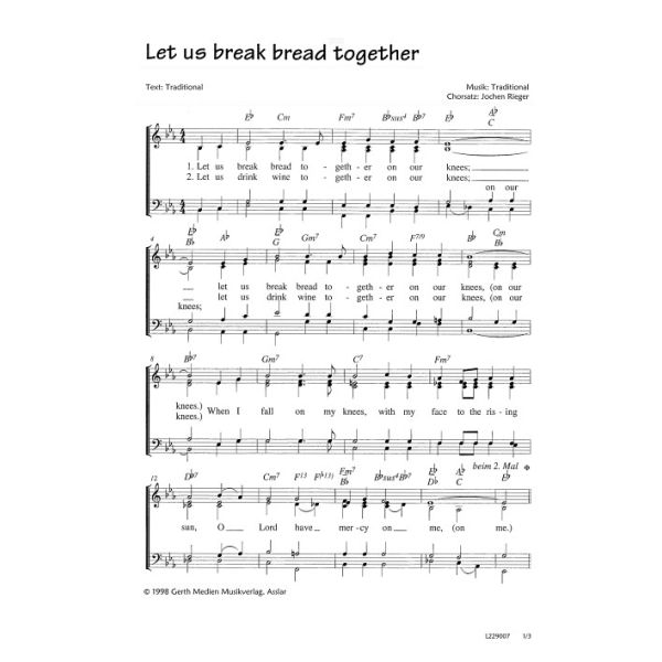 Produktbild des Artikels Let us break bread together (Noten - Download)