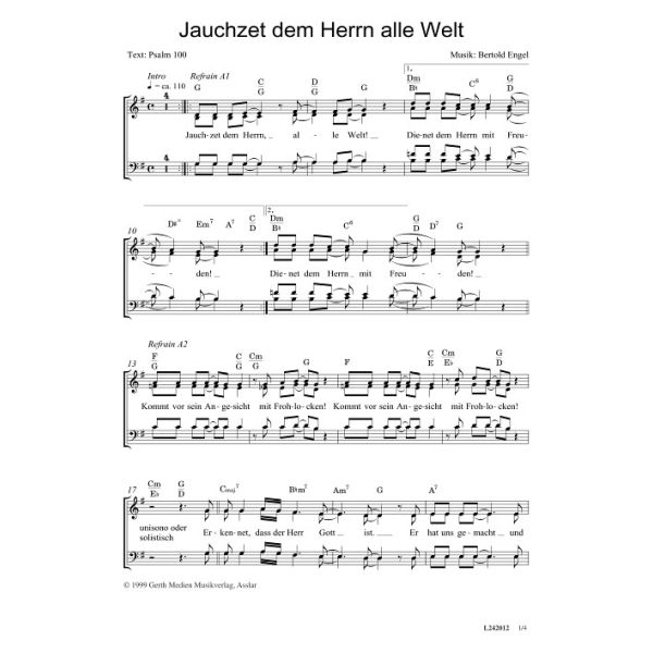 Produktbild des Artikels Jauchzet dem Herrn alle Welt (Noten - Download)