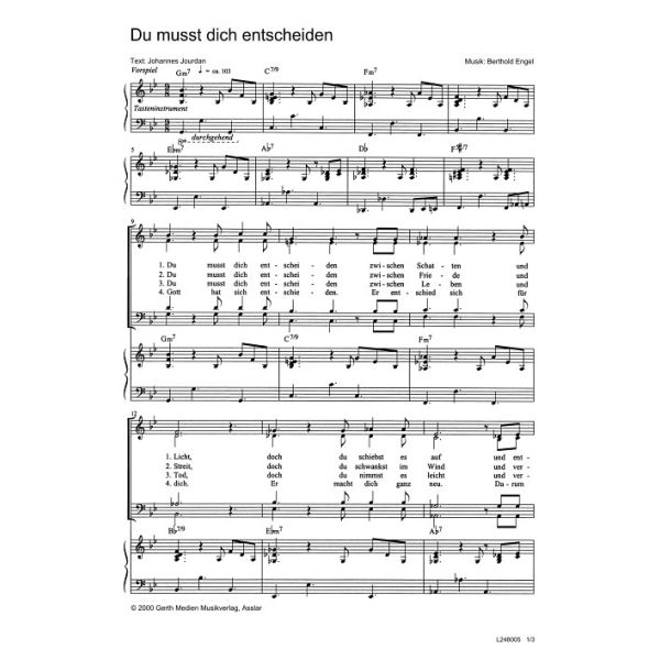 Produktbild des Artikels Du musst dich entscheiden (Noten - Download)