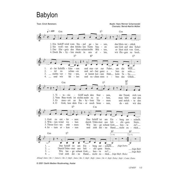 Produktbild des Artikels Babylon (Noten - Download)